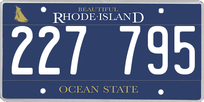 RI license plate 227795