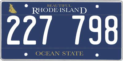 RI license plate 227798