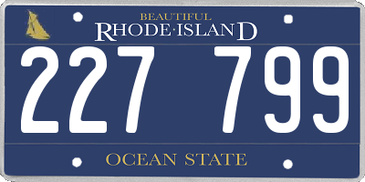 RI license plate 227799