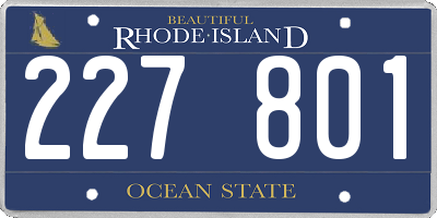 RI license plate 227801