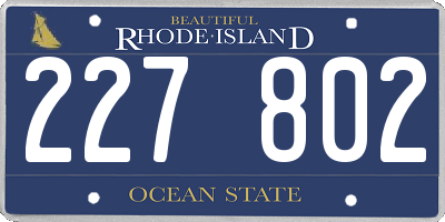 RI license plate 227802