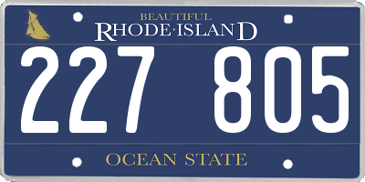 RI license plate 227805