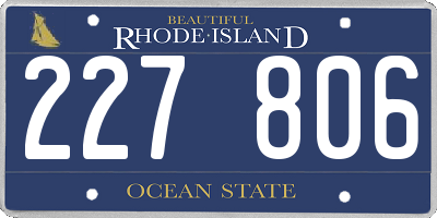 RI license plate 227806