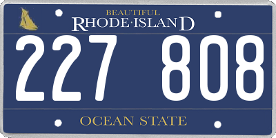 RI license plate 227808