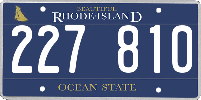 RI license plate 227810
