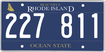 RI license plate 227811