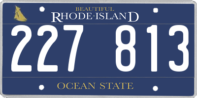 RI license plate 227813