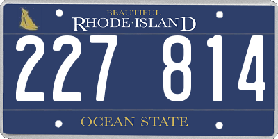 RI license plate 227814