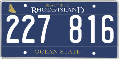 RI license plate 227816