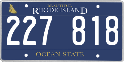 RI license plate 227818