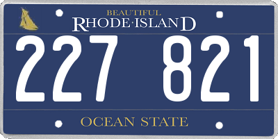 RI license plate 227821
