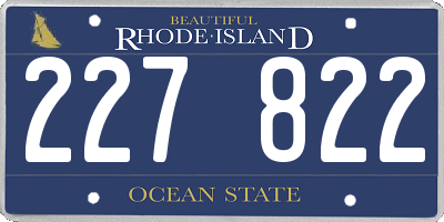 RI license plate 227822