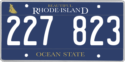 RI license plate 227823