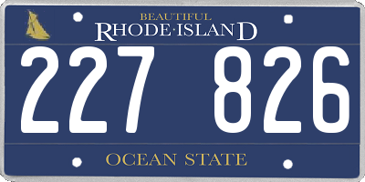 RI license plate 227826