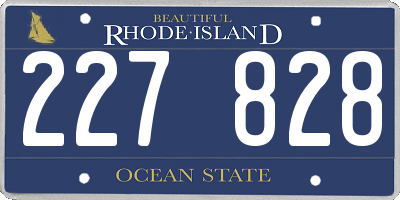 RI license plate 227828