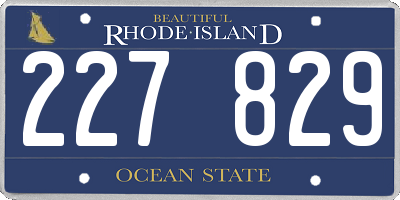 RI license plate 227829