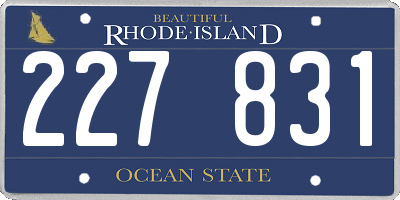 RI license plate 227831