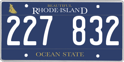 RI license plate 227832