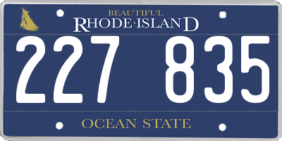 RI license plate 227835