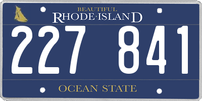 RI license plate 227841