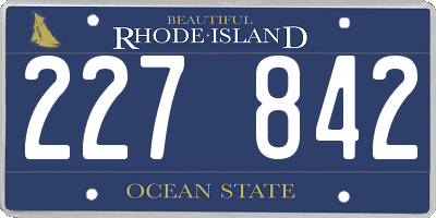 RI license plate 227842