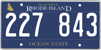 RI license plate 227843