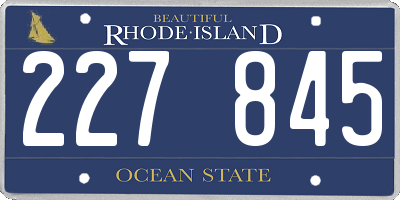 RI license plate 227845