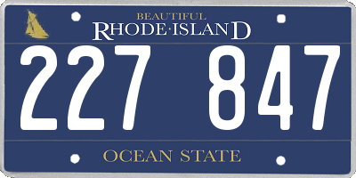 RI license plate 227847