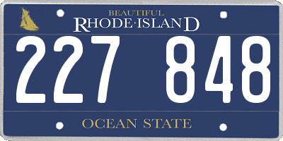 RI license plate 227848