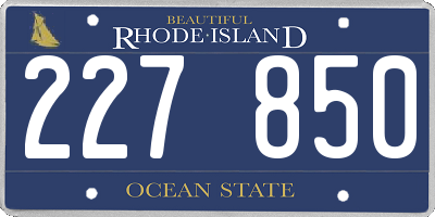 RI license plate 227850