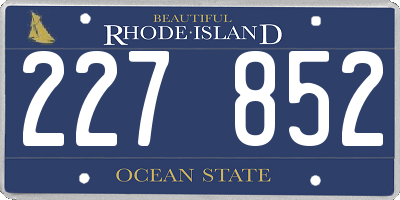 RI license plate 227852