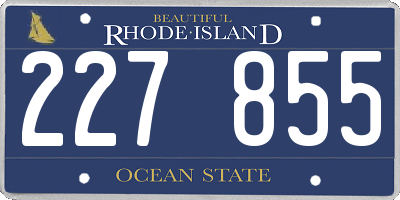 RI license plate 227855