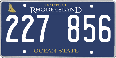RI license plate 227856