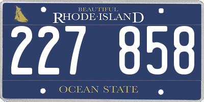 RI license plate 227858