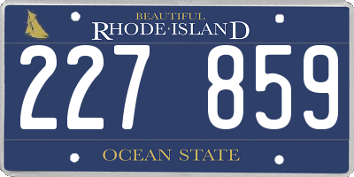 RI license plate 227859
