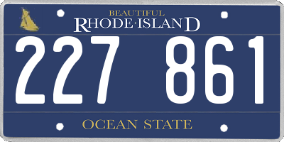 RI license plate 227861