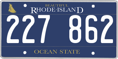 RI license plate 227862
