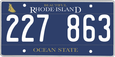 RI license plate 227863