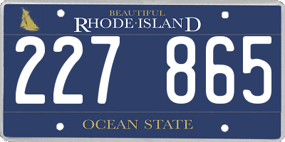 RI license plate 227865