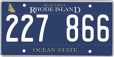 RI license plate 227866