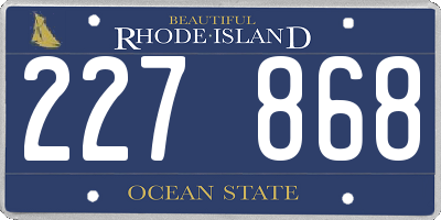 RI license plate 227868