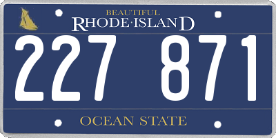RI license plate 227871