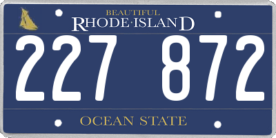 RI license plate 227872
