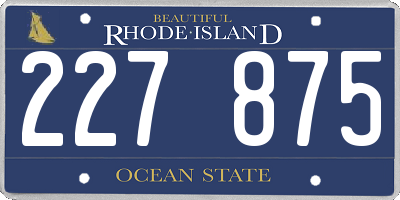 RI license plate 227875
