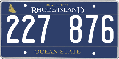 RI license plate 227876