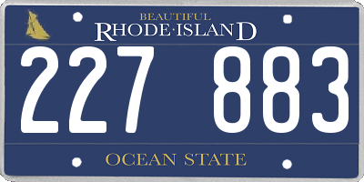 RI license plate 227883