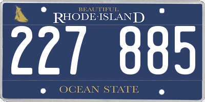 RI license plate 227885
