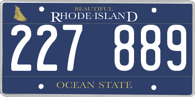 RI license plate 227889