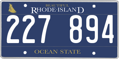 RI license plate 227894