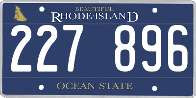 RI license plate 227896